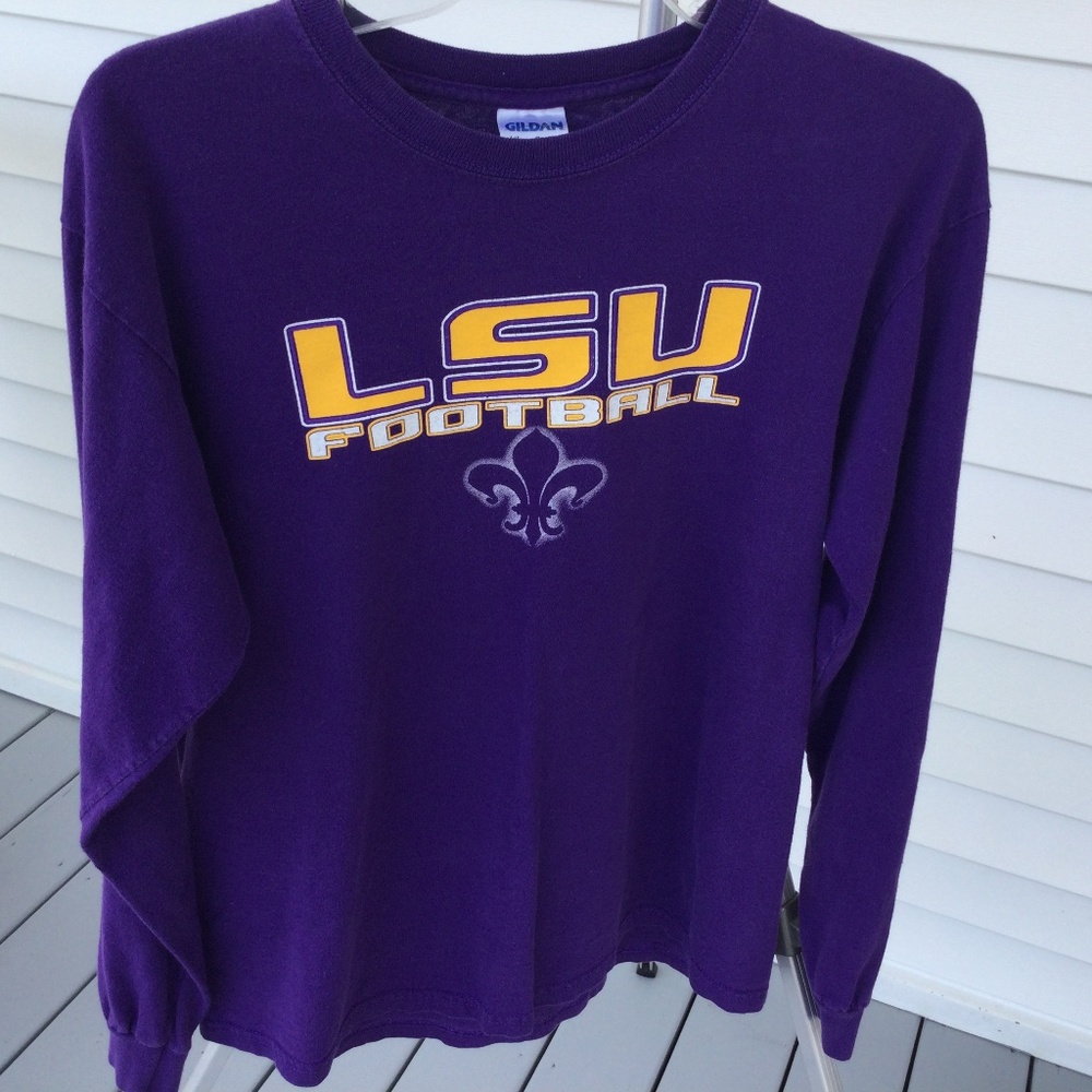 Gildan LSU Purple and Gold Long Sleeve T-Shirt, Size Medium, UNISEX
